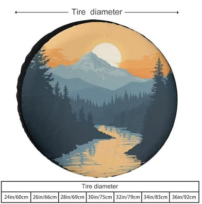 Heavy Duty Spare Tire Cover Mountain Adventure Polyester Universal Spare Wheel - Image 2