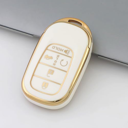TPU Key Fob Cover with Leather Keychain, Compatible with Honda Accord Civic - Image 3