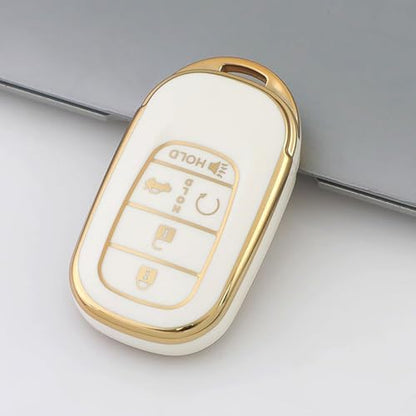 TPU Key Fob Cover with Leather Keychain, Compatible with Honda Accord Civic - Image 3