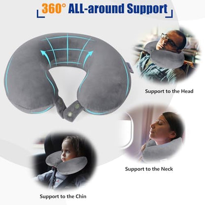 SAIREIDER Travel Pillows for Sleeping Airplane 100% Pure Memory Foam Neck - Image 3