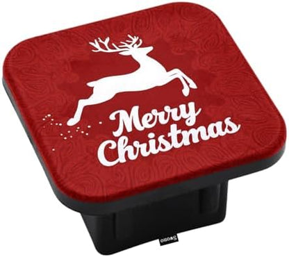 Swono Merry Christmas Trail Hitch Cover, Flying Deer Moose Floral 2 Inches Tow by Swono