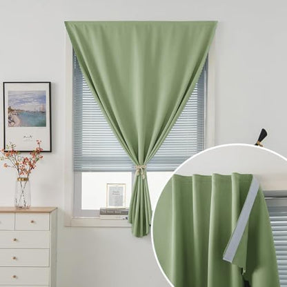 Thermal Blackout Curtains with Self-Adhesive Tape, No Rod No Drill Easy Install - Image 2