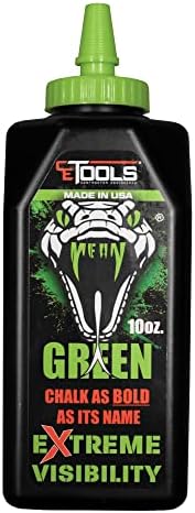 CE TOOLS Mean Green® Marking Chalk, Color GREEN, EXTREME VISIBILITY, MADE IN by CETools
