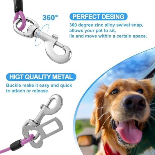 Dog Seat Belt Harness for Car, No Chew Tether Cable Vehicle Dogs Accessories - Image 2