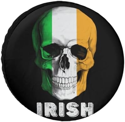 Skull Irish Flag Tire Covers, Dust-Proof Weatherproof Wheel Covers Wheel Tire - Image 7