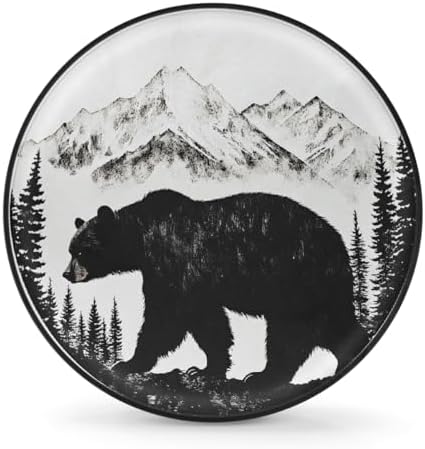 Spare Tire Cover for RV Trailer, Animal Bear Mountain Waterproof Sun Leather by cfpolar