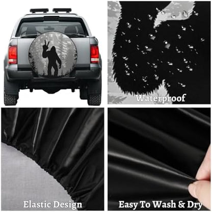 Spare Tire Cover Bigfoot American Flag Wheel Covers Protectors Waterproof - Image 4