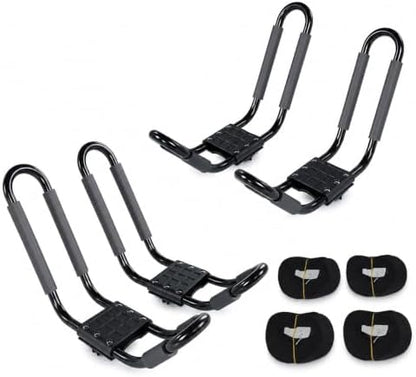 J-Bar Roof Rack Kayak Carrier, 2 Pairs Steel Canoe Boat Surf Ski Gear by Provideautoparts