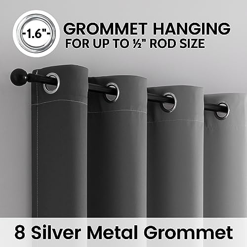 SimpleHome 100% Blackout Ombre Bedroom Curtains Grey and Greyish White - Image 3