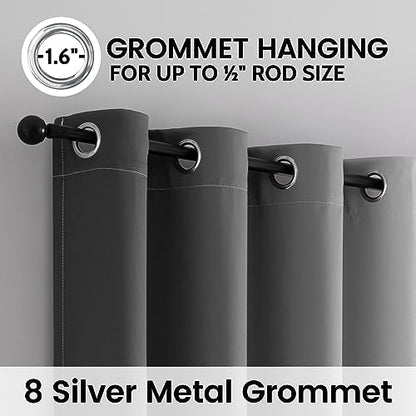 SimpleHome 100% Blackout Ombre Bedroom Curtains Grey and Greyish White - Image 3
