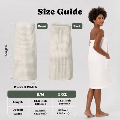 Luxury Organic Japanese Cotton Waffle Body Towel Wrap - Image 6