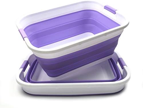 SAMMART Set of 2-41L Collapsible Plastic Laundry Basket-Pop Up Storage by SAMMART