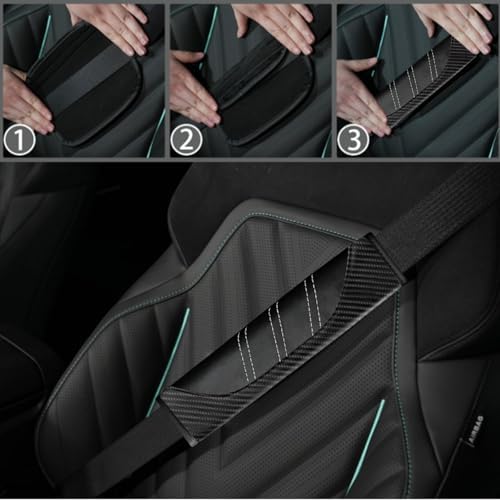 NBTEPEM 6 Pcs Black Carbon Fiber Steering Wheel Cover Set, Sport Microfiber - Image 6
