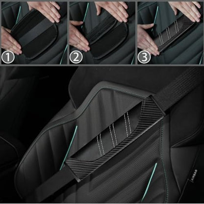 NBTEPEM 6 Pcs Black Carbon Fiber Steering Wheel Cover Set, Sport Microfiber - Image 6