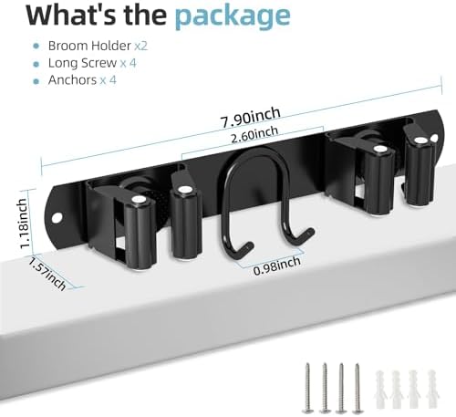 Broom Holder Wall Mount, Broom Hanger - Image 2