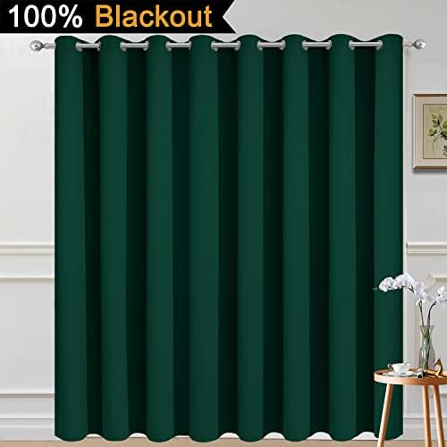 Yakamok Dark Green Blackout Patio Door Curtain Panels W100 x L84, 1 Panel - Image 2