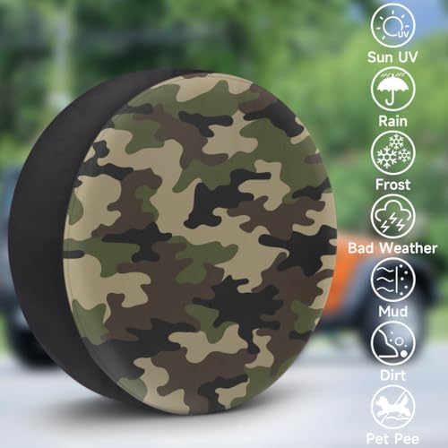 Camo Spare Tire Cover Waterproof Dust-Proof Spare Wheel Covers - Image 3