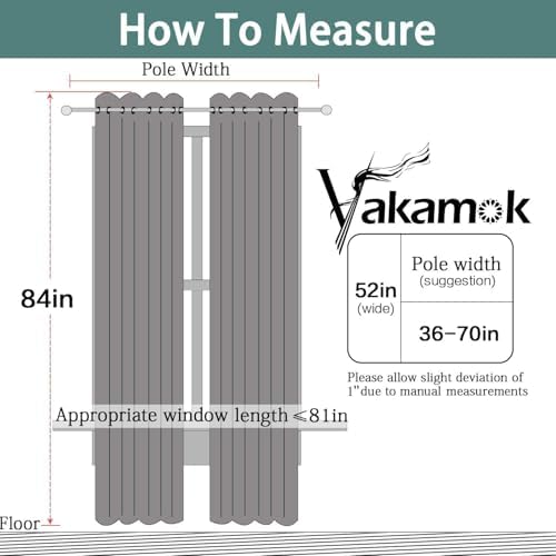 Yakamok Dove Grey 100% Blackout Curtains 84 Inches Long 52" Wide 2 Panel - Image 3