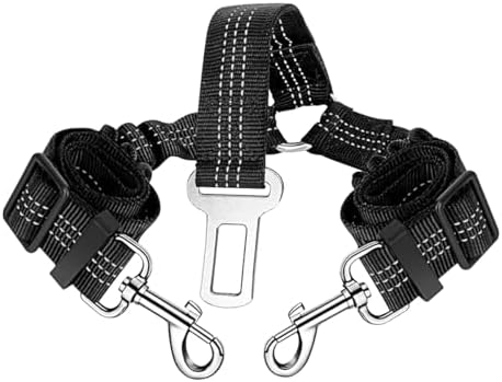Dog Seat Belt for Car, Pet Seatbelt Designed for Two Pets by KEVANLY