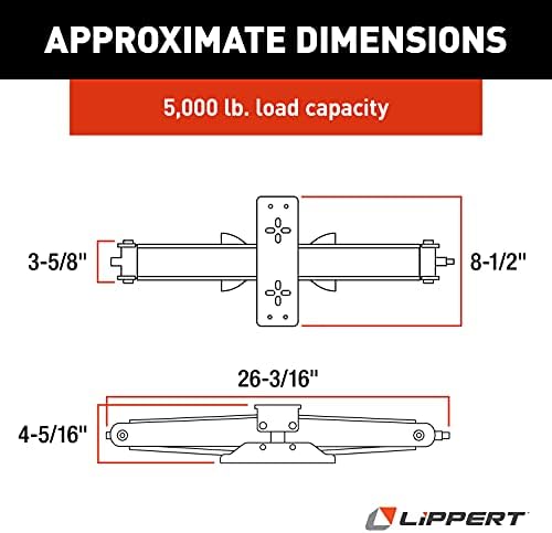 Lippert Manual RV Scissor Jack Kit, 000 lbs. 24" Extended, 4-1/4" Retracted - Image 2