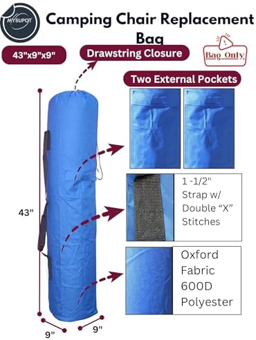 43"x9"x9" Replacement Bag for Folding Camping Chair, Camp Chairs, Yoga Mat - Image 3