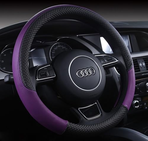 Automotive Steering Wheel Cover Leather Anti Slip Wrap 15" by Follicomfy