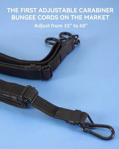 Heavy Duty 60" Flat Adjustable Carabiner Bungee Cords - Image 2