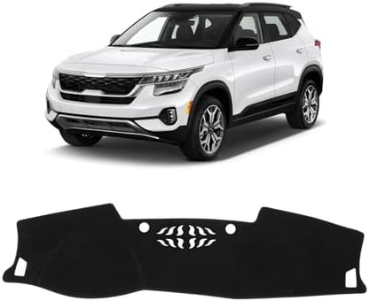 KUST Black Dash Cover for Kia Seltos 2021 2022 2023 Polyester Dashboard Cover by KUST