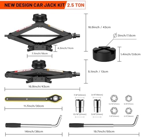 IMAYCC Car Jack Kit 2.5 Ton, Scissor Car Jack, Portable Tire Changing Kit - Image 2
