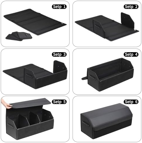 AUTOARK Leather Car Trunk Organizer, Durable Collapsible Adjustable - Image 3