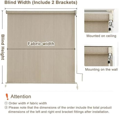 AOSKY Cordless Patio Roll Up Blinds - Image 2