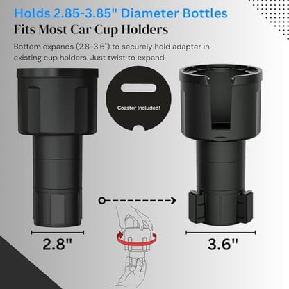 Swigzy Car Cup Holder Expander, Long Base Adapter Extender Bottle Insert - Image 5