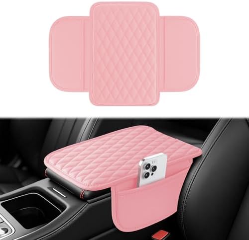 Amiss Car Center Console Cover, Upgraded Leather Car Armrest Cushion by Amiss