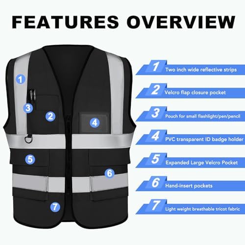 XPCARE Reflective Safety Vests For Women Men, High Visibility Security Vest - Image 4