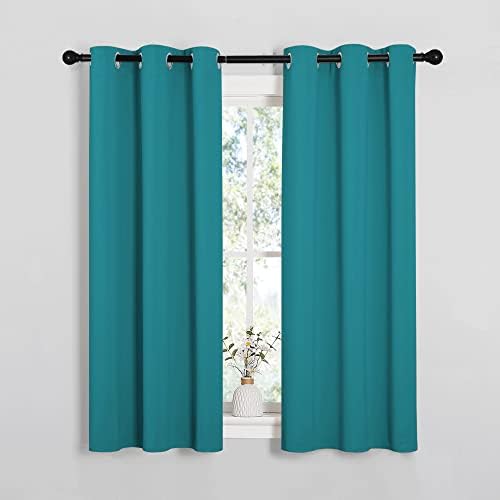 NICETOWN Room Darkening Curtains, 2 Panels, W34 x 54-inch, Peacock Teal by NICETOWN