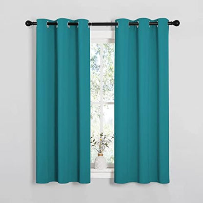 NICETOWN Room Darkening Curtains, 2 Panels, W34 x 54-inch, Peacock Teal by NICETOWN