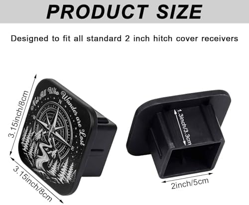 2 Inch Compass Mountains Trailer Hitch Cover Rubber Receiver Tube Plug Cap - Image 2