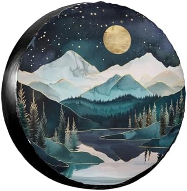 Mountains Deer Lake Landscape Spare Tire Cover Wheel Protectors Waterproof by Unknown