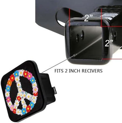 Swono Peace Flower Symbol Trailer Hitch Covers - Image 3