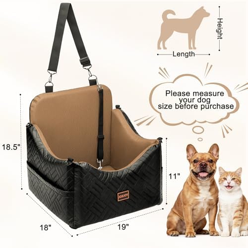 JOEJOY Dog Car Seats for Small Medium Dogs Under 35lbs, Waterproof PU Leather - Image 6