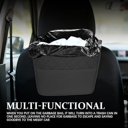 Car Seat Back Organizer, Leather Backseat Hanging Storage Bag, Car Large - Image 3