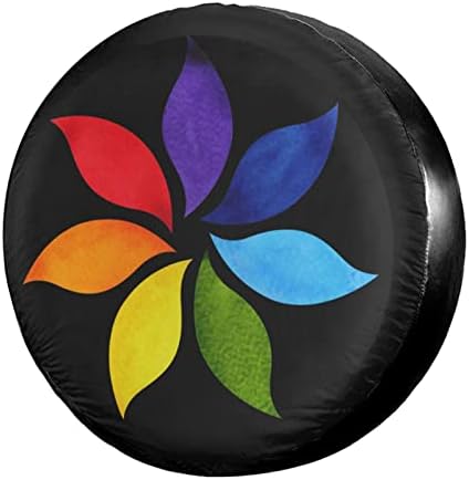 Color Chakra Mandala Spare Tire Cover Dust-Proof Wheel Tire Cover Fit Trailer by Foruidea