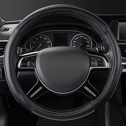 Car Pass Color Piping Microfiber Leather Universal Fit Steering Wheel Cover - Image 4