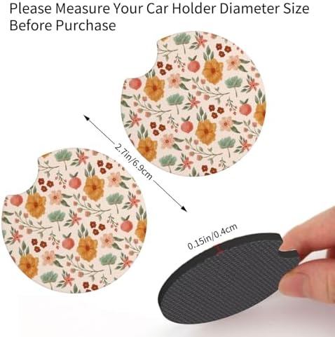 Retro Floral Steering Wheel Cover Set + 2 Flower car Coasters, 15 Inch - Image 6
