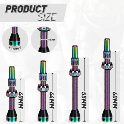 BWSHLF Tubeless Presta Valve Stem 40/44/55/60/65/70/80/100 mm, Super Light - Image 5