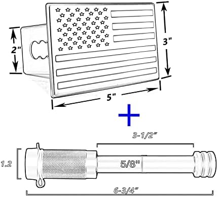 Bonrcea 2" American Flag Hitch Cover & Hitch Lock, Thin Blue Line - Image 2