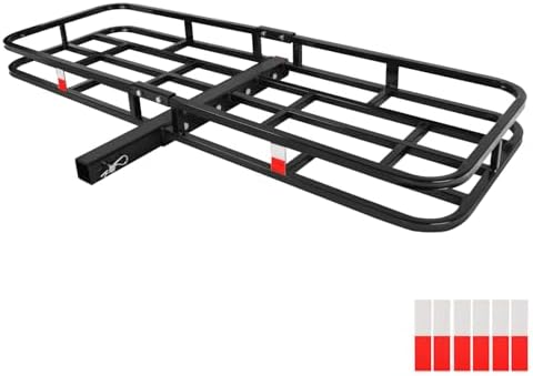 FORWODE 53 x19 Hitch Cargo Carrier, 500 lbs Load Trailer Hitch Cargo Basket by FORWODE