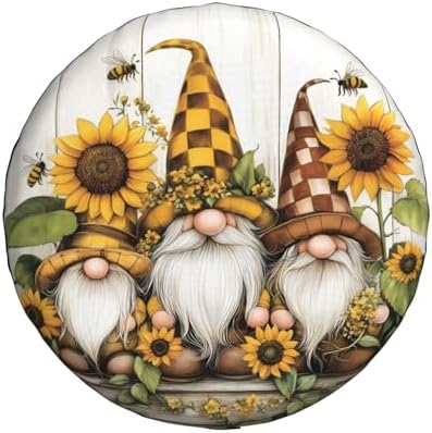 Spare Tire Cover for RV Camper, Gnomes Sunflower Bee Tire Cover Protectors by Unknown