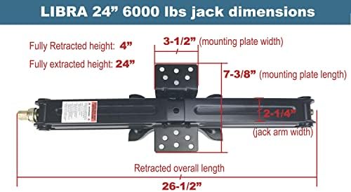 LIBRA 6000 lbs 24" RV Trailer Camper Stabilizer Leveling Scissor Jacks - Image 5