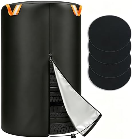 Tire Storage Cover for 4 Tires, Fits 32.5 in, 33 x 47 in, 420D Oxford Pads by WelcometoBaoentcmor